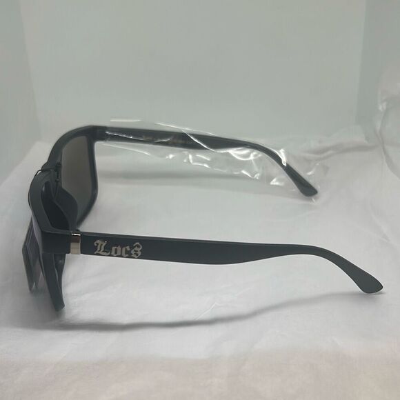 LOCS Sunglasses – Blue Mirrored Lens – Matte Black Frame – UV Protection - Picture 2 of 3